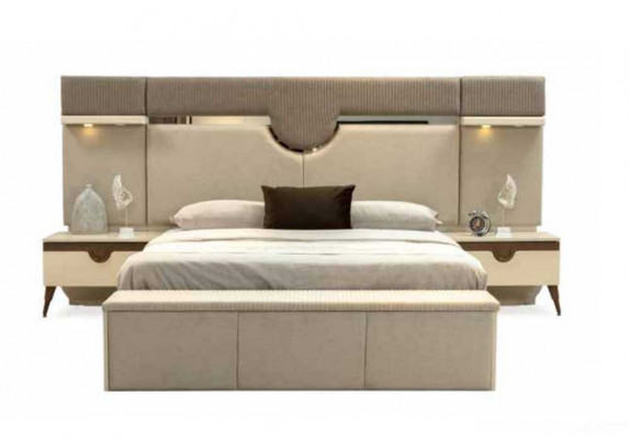 3-piece bedroom set bed 2x nightstand stylish furniture beds