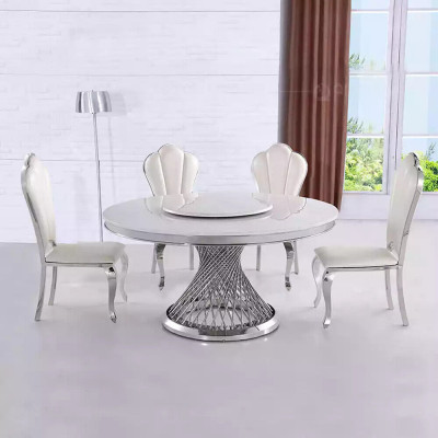 Round Table Golden Foot Chrome Round Table Dining Tables Luxury 130cm