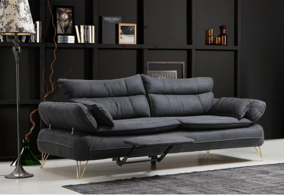 Sofa set 3+3+1+1 seater set black sofa armchair sofas set 4-piece