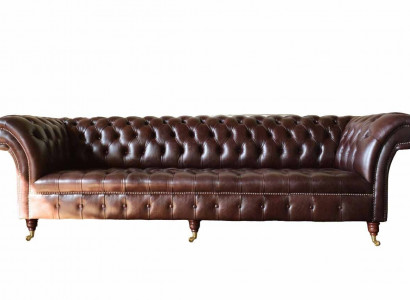 Sofa Chesterfield Couch Upholstery Seat Leather Couches Brown Designer