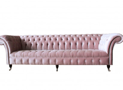 Chesterfield Pink Couch Sofa Upholstery 4-Seater Couches Seat Sofas