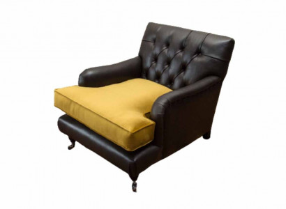 Armchair Couch Sofa Leather Brown Lounge Upholstery Seat Luxury Design Club