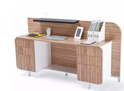 Modern reception desk luxury office wooden furniture brown reception stylish