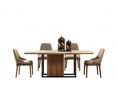 Dining set complete dining room table chairs 7-piece beige dining nook set