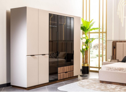 Wardrobe wooden wardrobe beige bedroom wardrobe closet modern