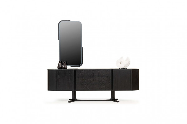 Sideboard Group Sideboard with Mirror Dresser Cabinet Black Set