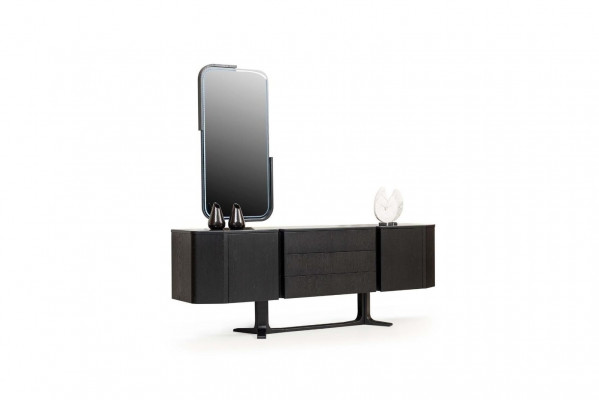 Sideboard Group Sideboard with Mirror Dresser Cabinet Black Set