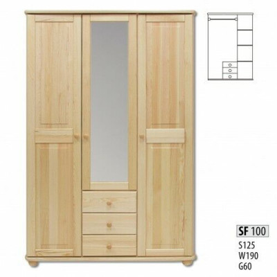 Wardrobe Pine Cabinet Solid Wood Bedroom Wardrobe Wardrobes Country Style New