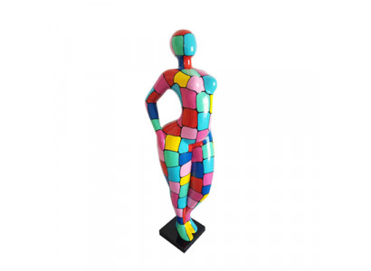 Abstract figure statue, colorfully painted statues, sculptures, 130cm XXL statue plastic.