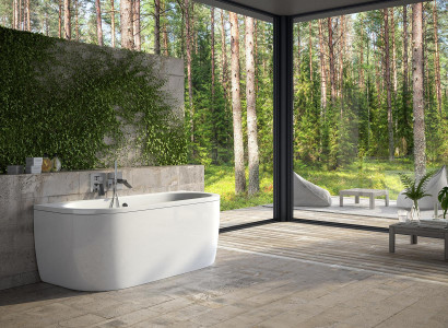 Bathtub Rectangular Design Round Bathtub White Modern