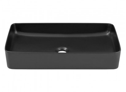 Black ceramic countertop table plate sink basin