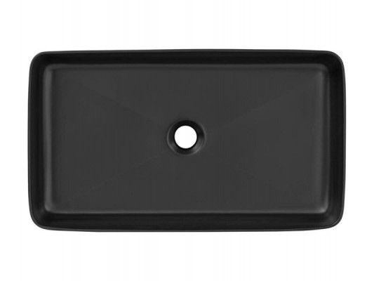 Black ceramic countertop table plate sink basin