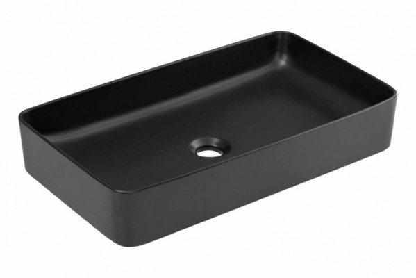 Black ceramic countertop table plate sink basin