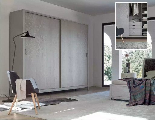 Bedroom wardrobe material wood closet grey modern new