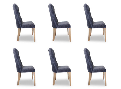 6x Chairs Chair Upholstered Design Chesterfield Suite Armchair Complete Set