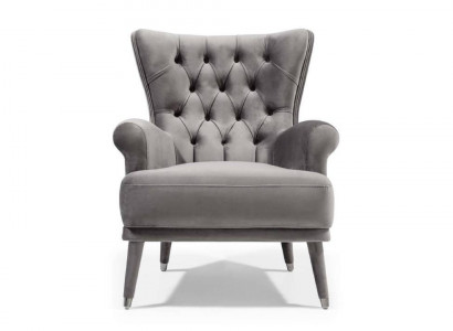 Gray chesterfield armchair living room furniture upholstered armchair with armrests