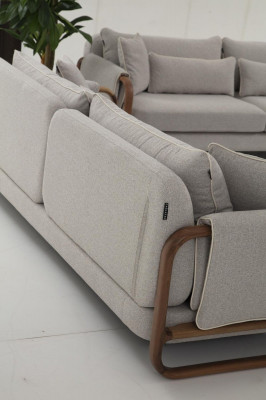 Complete couch set sofa suite 321 seats modern fabric gray set