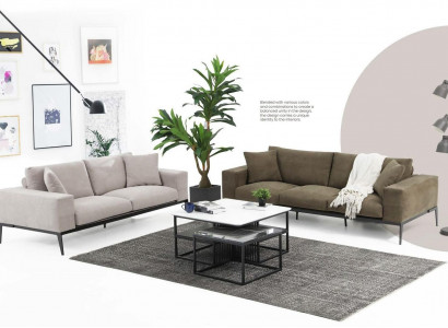 3-Piece Sofa Set 3 Seater Sofa Set Grey Sofas Modern Group Set New