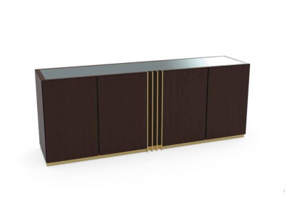 Living room chest of drawers lowboard brown sideboard wooden modern furniture 208x49x80cm