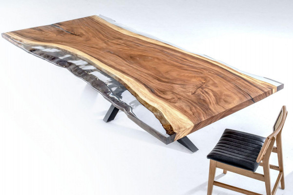 Dining room table conference tables dining table epoxy resin table wood brown