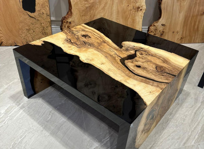 Coffee table epoxy resin solid wood side table epoxy table