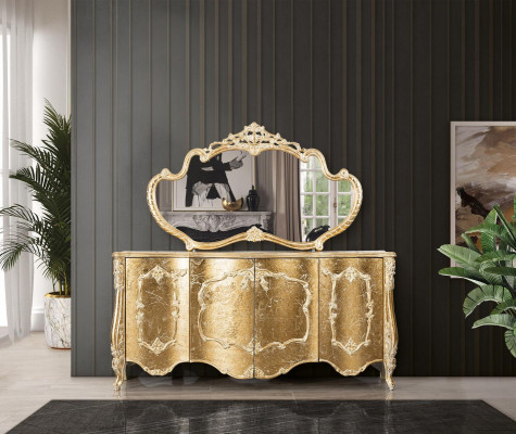 Sideboard Mirror Luxury Group Dresser Set Dressers Cabinet Sideboards Gold