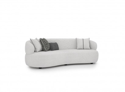 Living room white sofa three-seater textile upholstered furniture modern designer furniture