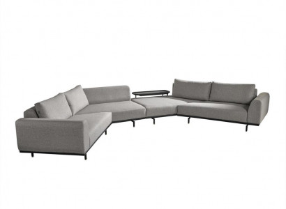 U-shaped sectional sofa living room couch textile new design gray modern luxury