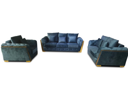 Chesterfield Sofa Set Couch Set 3+2+1 Furniture Fabric Sofa Couches 3-piece.