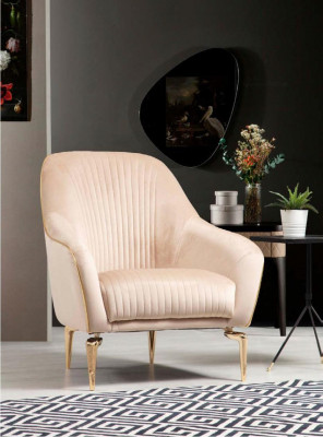 Armchair Single Luxury Upholstery Seat Designer Textile Seat Fabric Modern