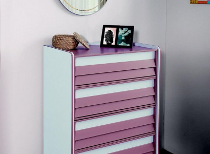 Chest of drawers with mirror wood dresser furniture cabinet children's room pink new