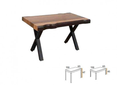 Wooden coffee table on black legs for your living room Original designer model