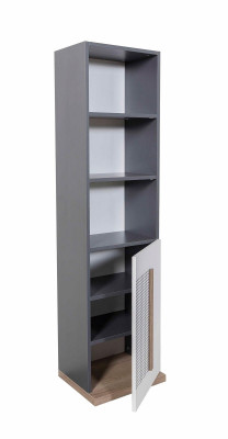 Wardrobe Wooden Bookshelf Youth Room Gray Cabinets Shelf Furniture New