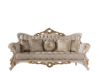 Chesterfield baroque couch furniture sofa sofas fabric gold three-seater