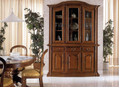 Solid Wood Display Cabinet Living Room Furniture Sideboard Massive Wood Glass Cabinet