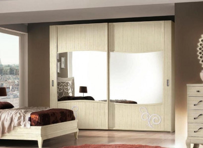 Wardrobe with sliding doors bedroom cabinet wall cabinets white mirror