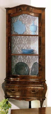 Corner display cabinets, display cabinets, chests of drawers, glass designer cabinet, Rococo.