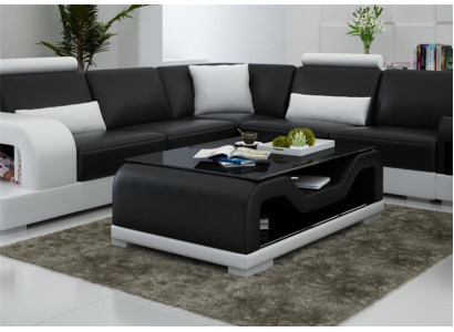 Black coffee table glass table sofa side modern table padded