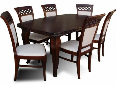 Modern dining room design set ensemble chair table armchair group 7-piece furniture