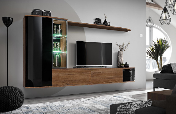 Living room wall unit set luxury living room TV stand wooden wall shelf wall cabinet new