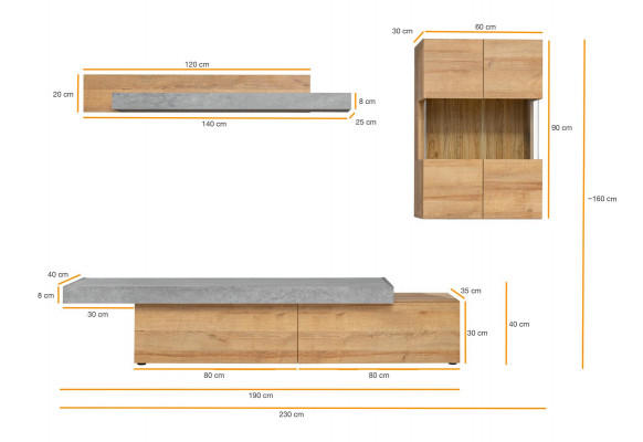 Living room wall unit modern designer TV stand wall cabinet new