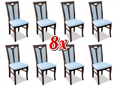 Armchair Set Chairs Restaurant Dining Room Textile Fabric Set 8x Design Chair Wood