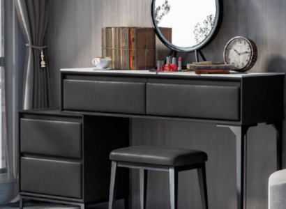 Bedroom dressing table vanity black and drawers chair