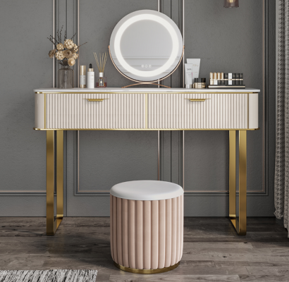 Elegant dressing table with 2 drawers luxury cosmetic dresser