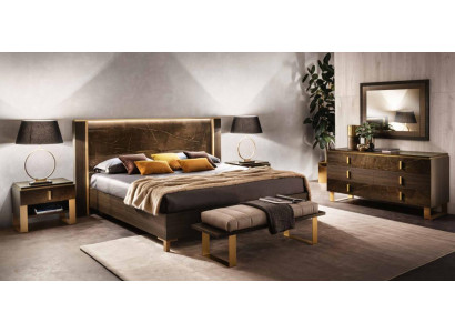 Bedroom set bed nightstands stool beds design Italian furniture 4-piece