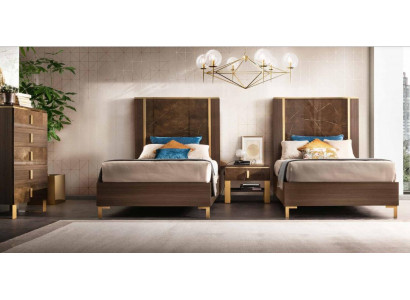 2x bed + nightstand 3-piece bedroom set designer luxury bedroom