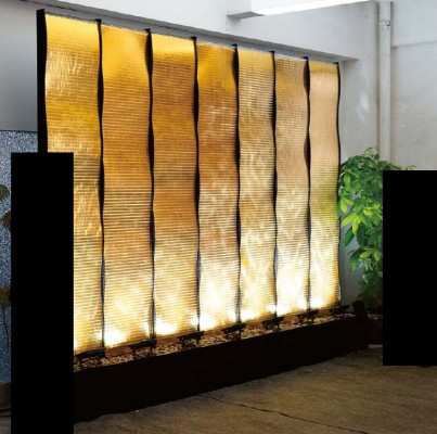 Water Walls XXL Decoration Stainless Steel Divider Custom-Made LED Water Wall