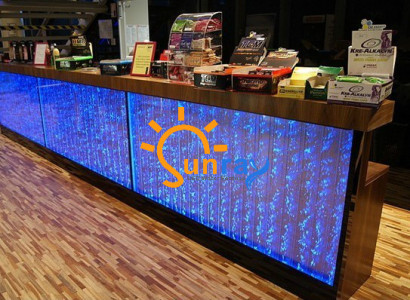 Counter shelf bar water wall pillar illuminated water walls bar counter