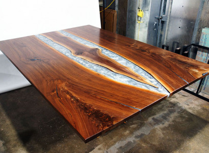 Epoxy resin dining table real wood solid furniture waterfall epoxy table casting resin