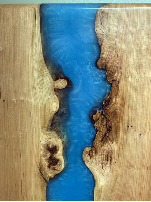 Dining Table River Table Solid Wood Tables 220x100 River Table Sea Waterfall Epoxy Resin